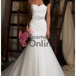 Brau din satin Hand Made Luxury BLT030CC cu Crystale aplicate pentru rochie de mireasa